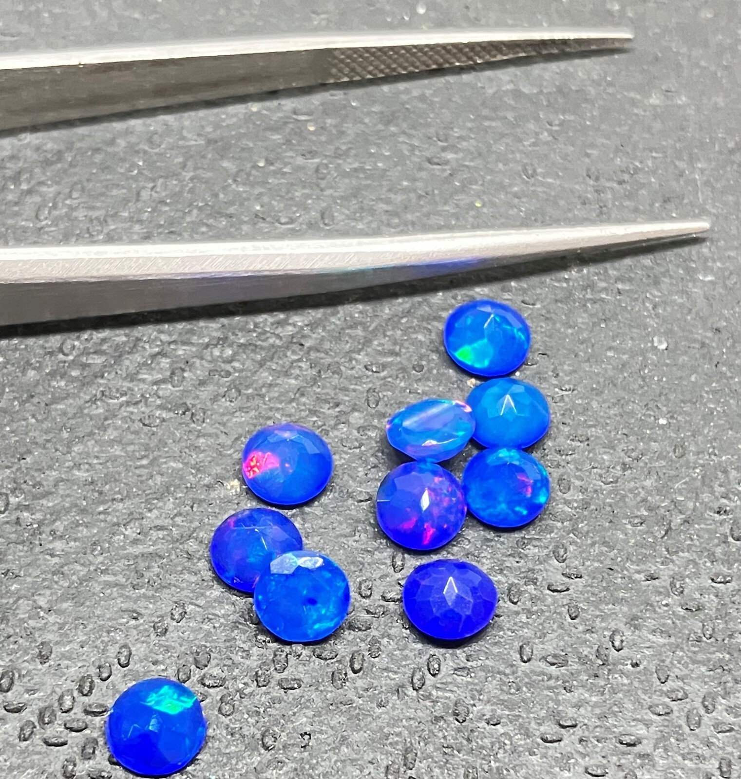 Blue Opal Natural Ethiopian Fire Round Cut AAA Loose Gemstone Assorted Jewelry