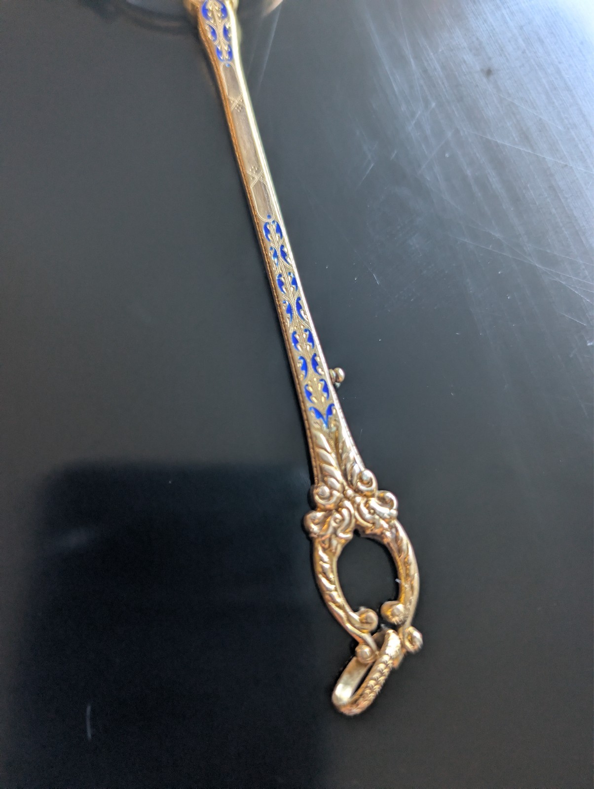 French metal and enamel lorgnette c1880