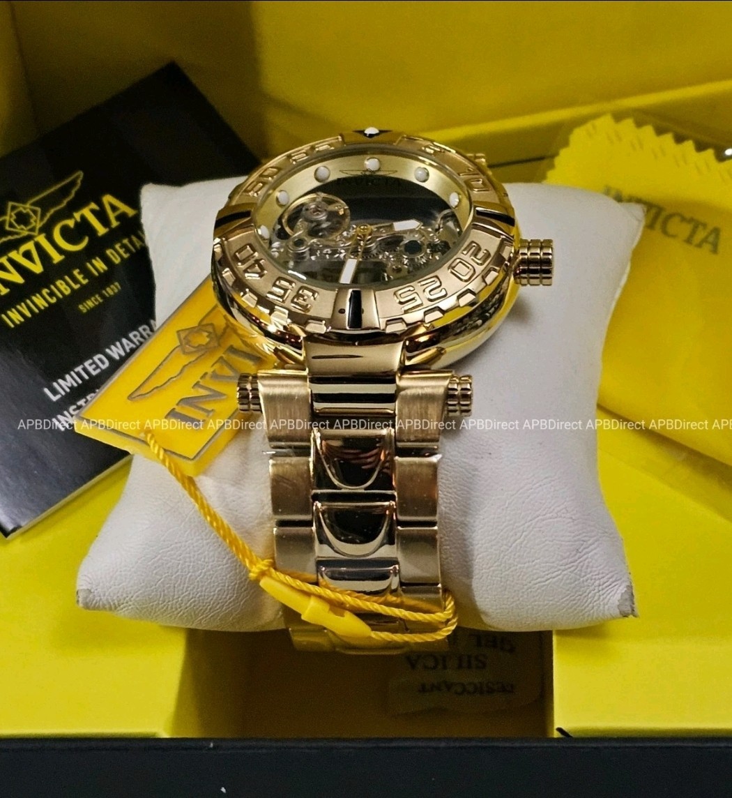 Invicta Subaqua Noma I – Automatic BRIDGE Mvmnt Skeleton Gold Plated mens watch