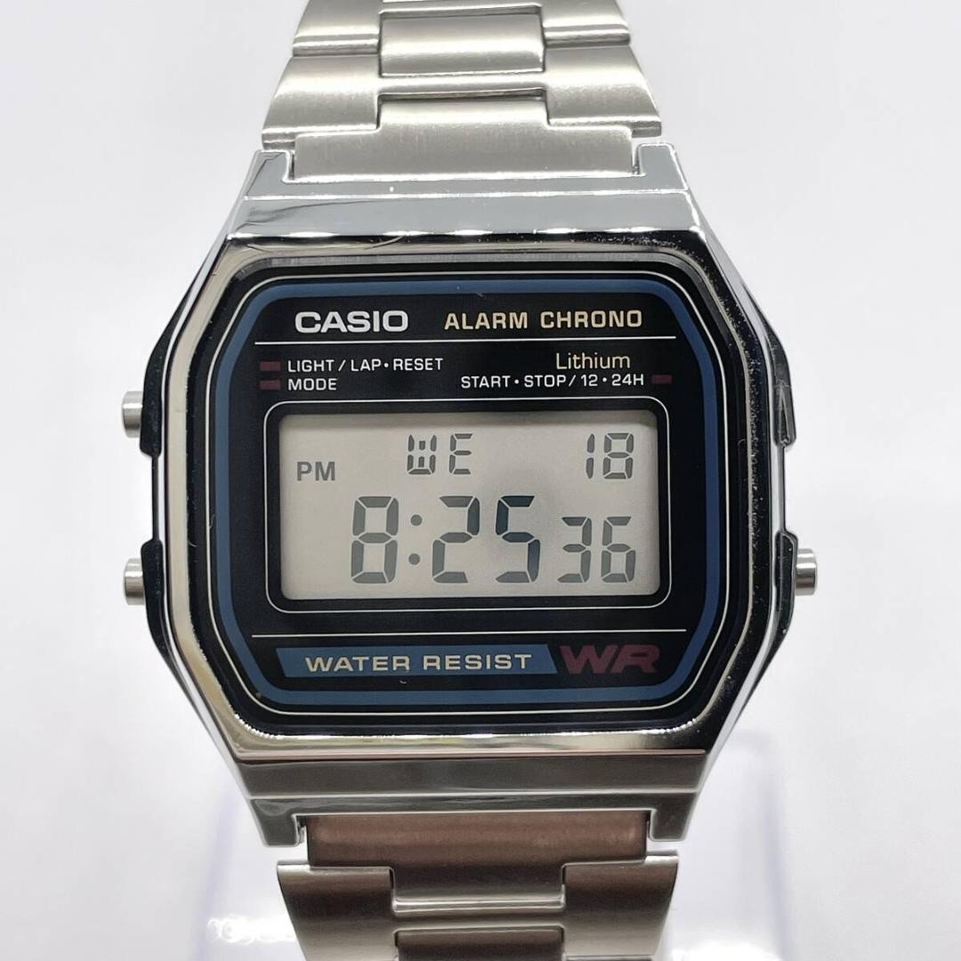 CASIO A158W Classic Vintage Digital Quartz Silver Watch Near Mint Working