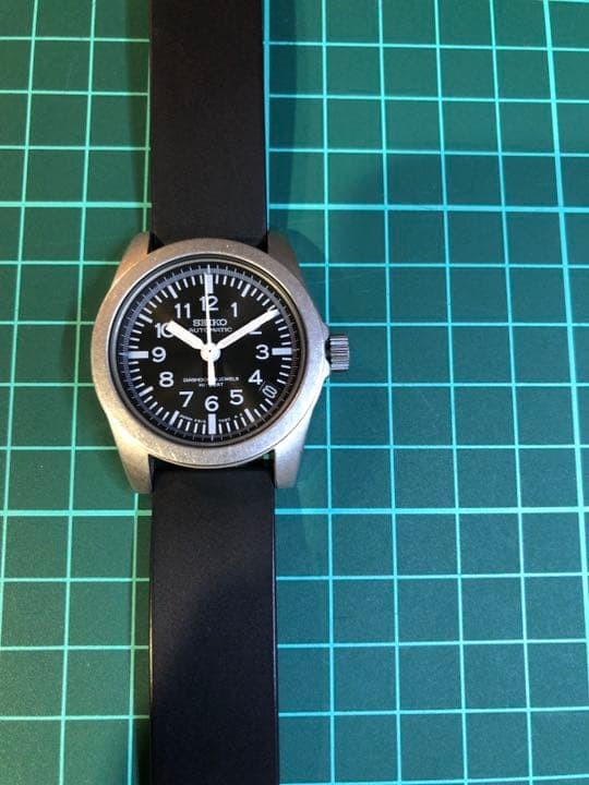 SEIKO SUS Red Automatic 4S15-7020 Hi-Beat Military Vintage Mens Watch Leather JP