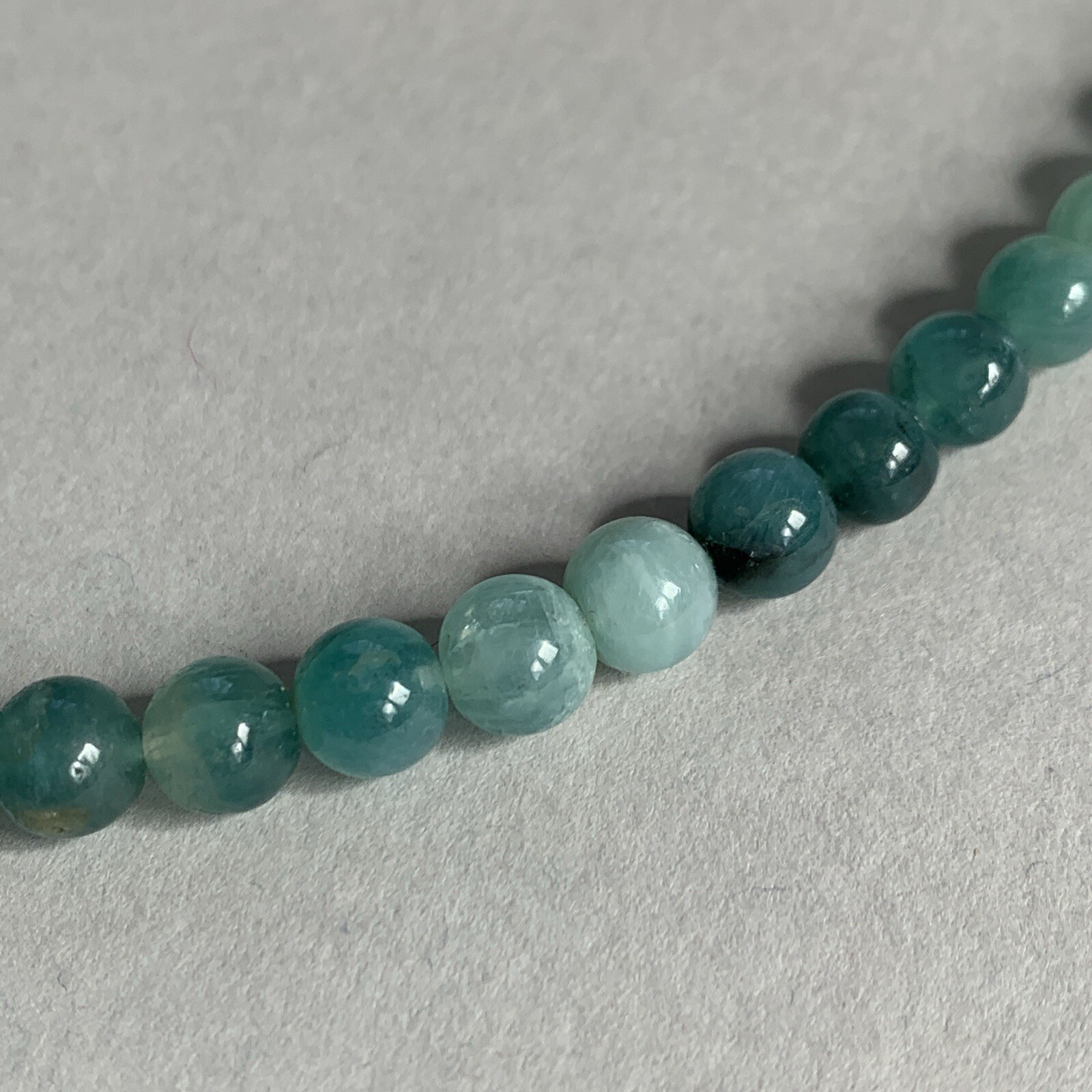 Grandidierite Bead Necklace 14ct Gold Clasp 18” 46cm 585 14K Rare Gemstone