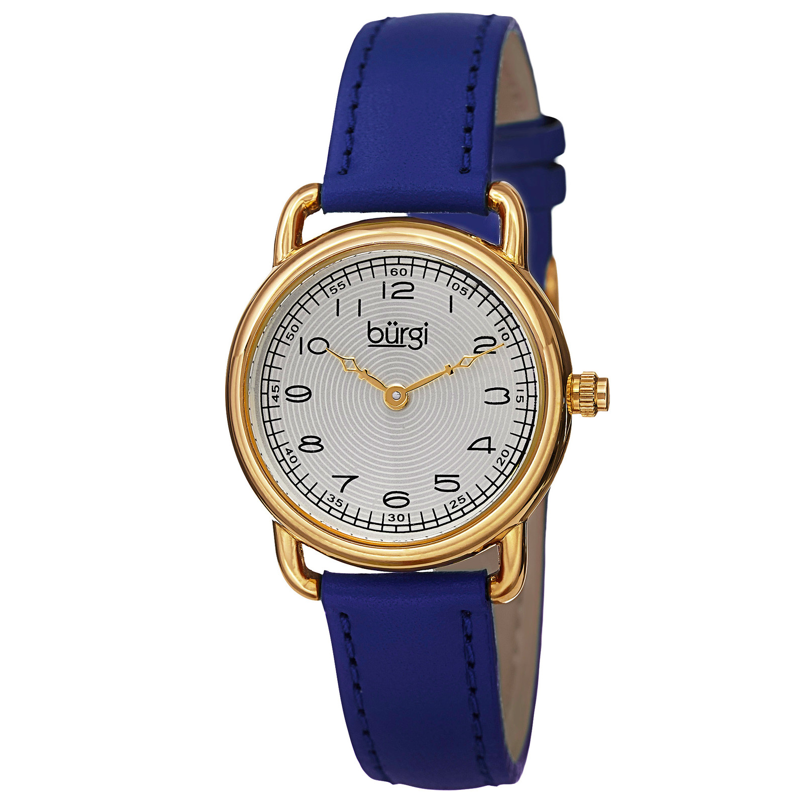Women’s Burgi BUR133YG Gold-tone Quartz Swarovski Crystal Leather Watch Set