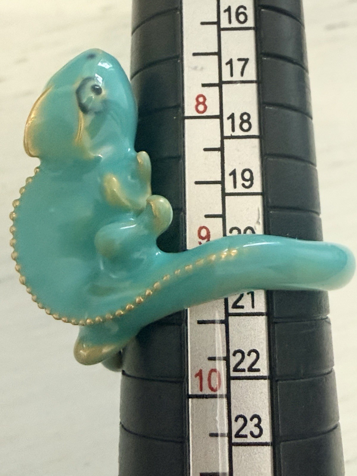 Chameleon Green Lizard Unique Enamel ring size 10 Gift Tropical Jewelry NEW