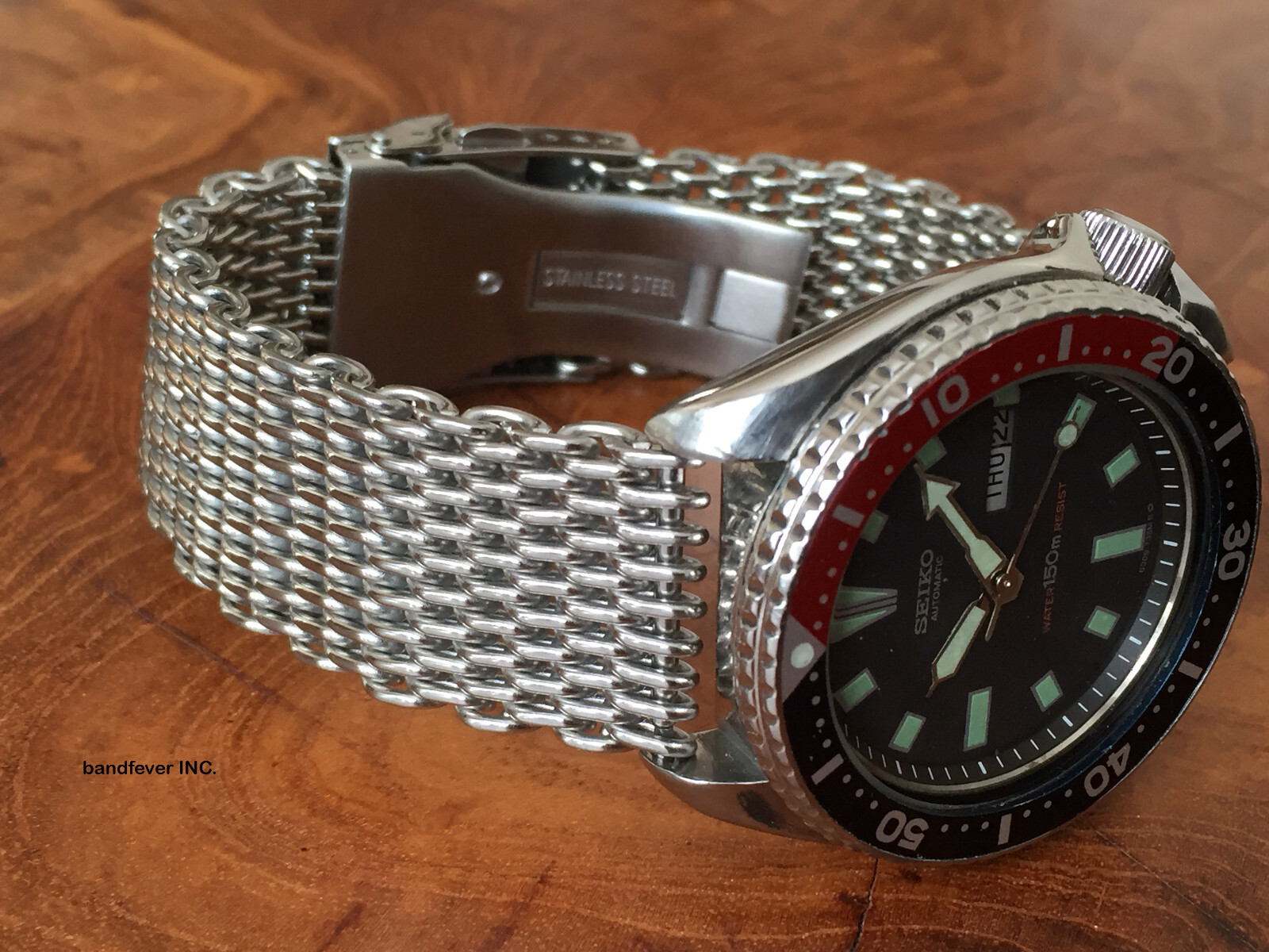 22MM STAINLESS STEEL MESH BAND FITS SEIKO DIVER’S 7002,7S26 SKX007 SKX009 011