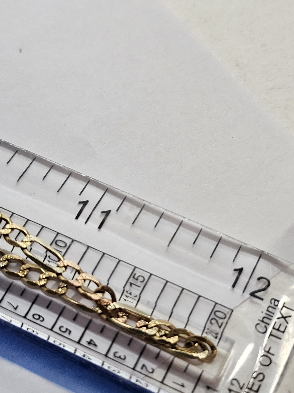 Solid 14k gold tri-color figaro chain necklace 8.grams 24″
