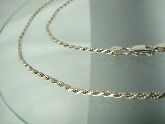 Sterling Silver – Stamped 30 in Rope Chain Necklace Italy 14 Gram