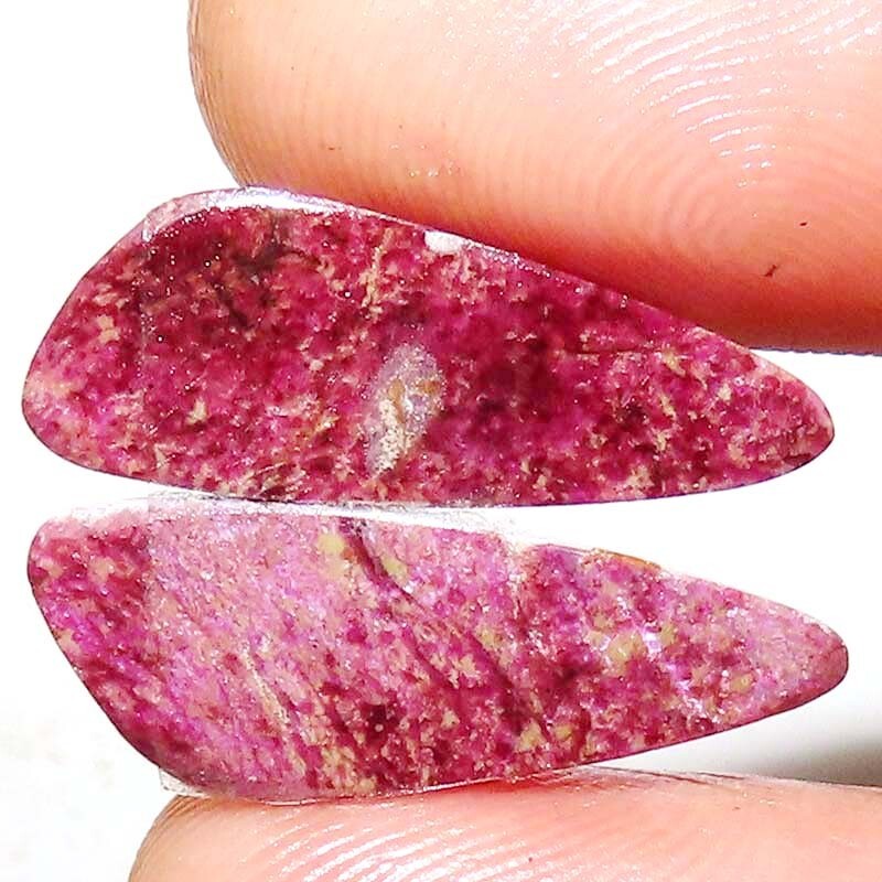 13.45 CT 9x26x4mm 100% Natural STICHTITE Purpurite Pair FANCY Shape Top Gemstone