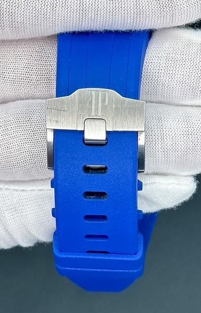 Audemars Piguet Royal Oak Blue Men’s Watch with Rubber Strap -…