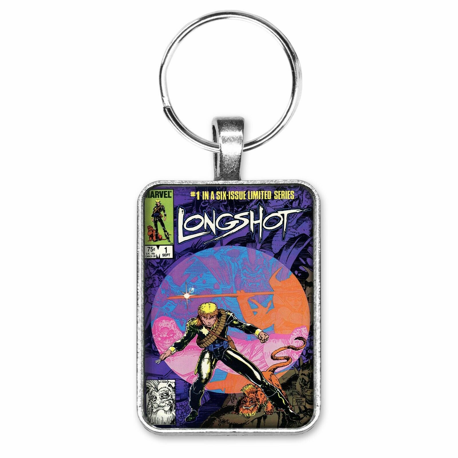 Longshot #1 Cover Key Ring or Necklace X-Men Classic Marvel Comic Book Jewelry