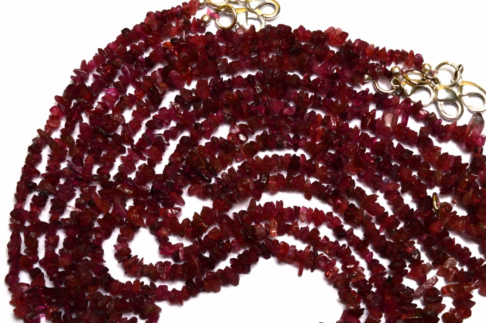Natural Gem Pink Tourmaline 3 to 4MM Approx. Polished Uncut Beads Necklace 17″