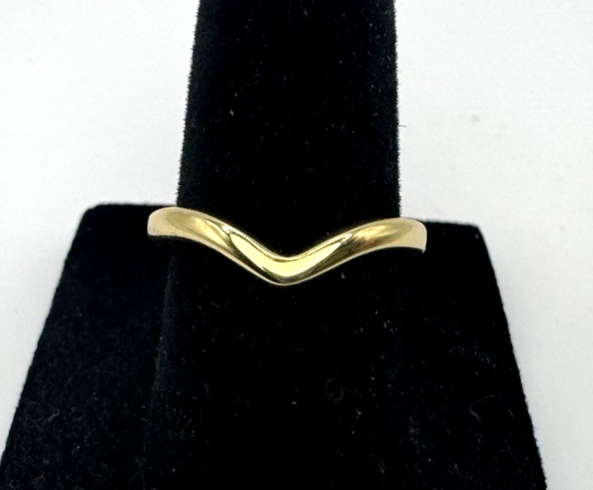 WISHBONE RING Silver V shape 18K Gold over 925 Sterling Silver Size 5.5