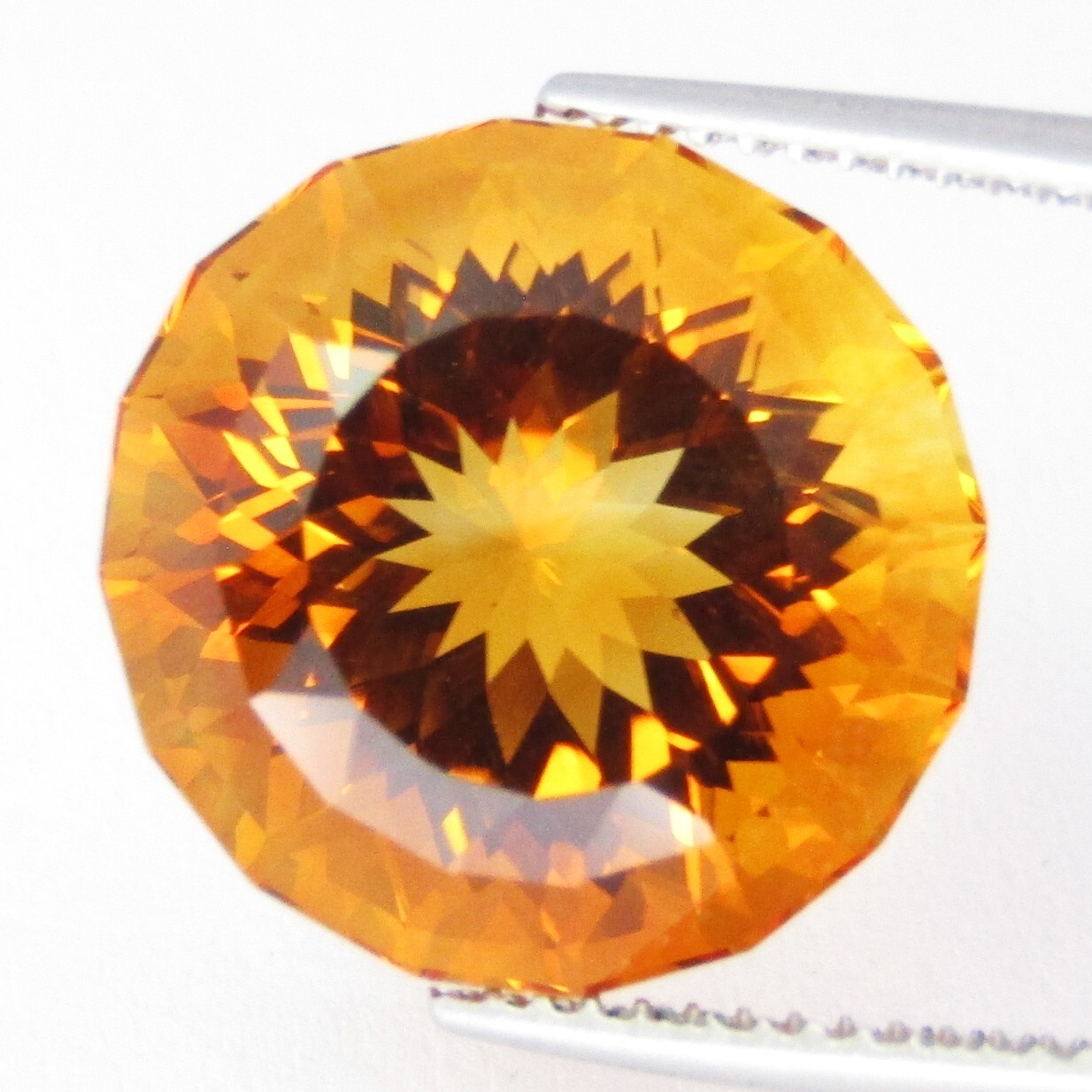 14.88Cts Natural Citrine Quartz 16mm Round Custom Cut Loose Gemstone From Brazil