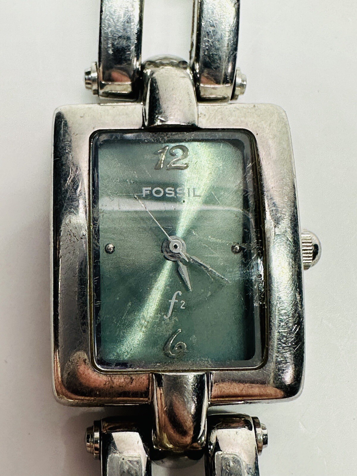 Working! FOSSIL F2 ES-8956 Silver Tone Analog Women’s Watch (R2)