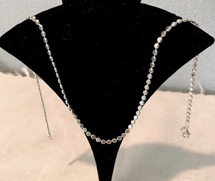 Milor Italy 950 Silver Disc Link Necklace 18 11.5g Modern Italian Designer Chain