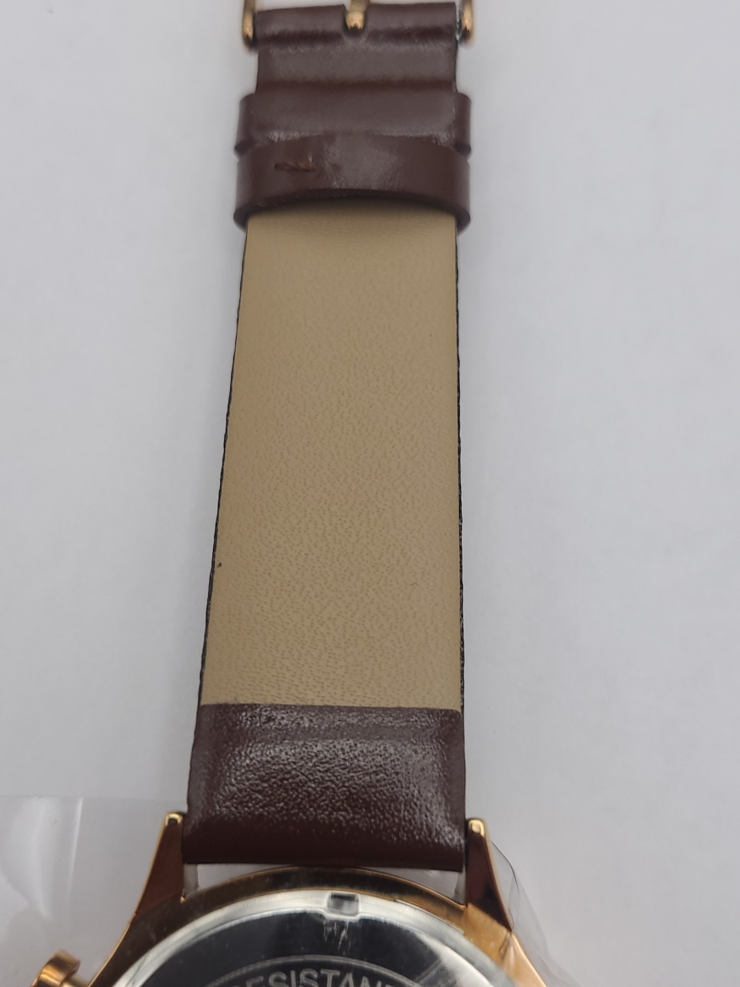 Walden 38mm Moon Phase Men Watch Quartz Rose Gold Tone Brown Band Date New