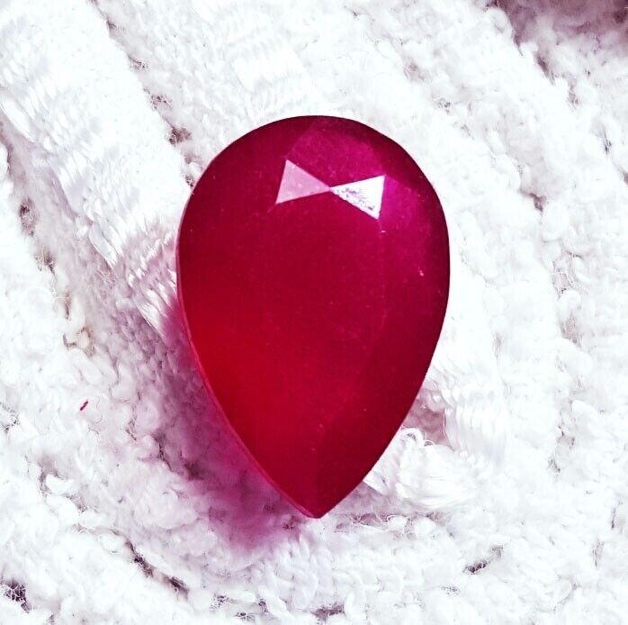 Utah Pear Cut Natural Red Beryl (Bixbite) 9.50 Ct Certified Loose Gemstone