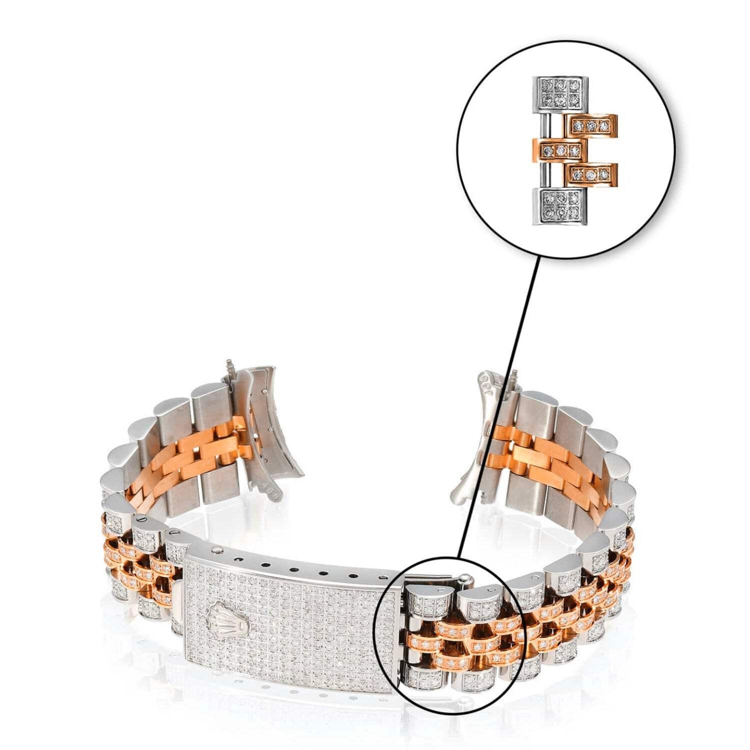 Extra White and 2-Tone Links for Rolex Watch Datejust Natural Diamond 36mm Watch