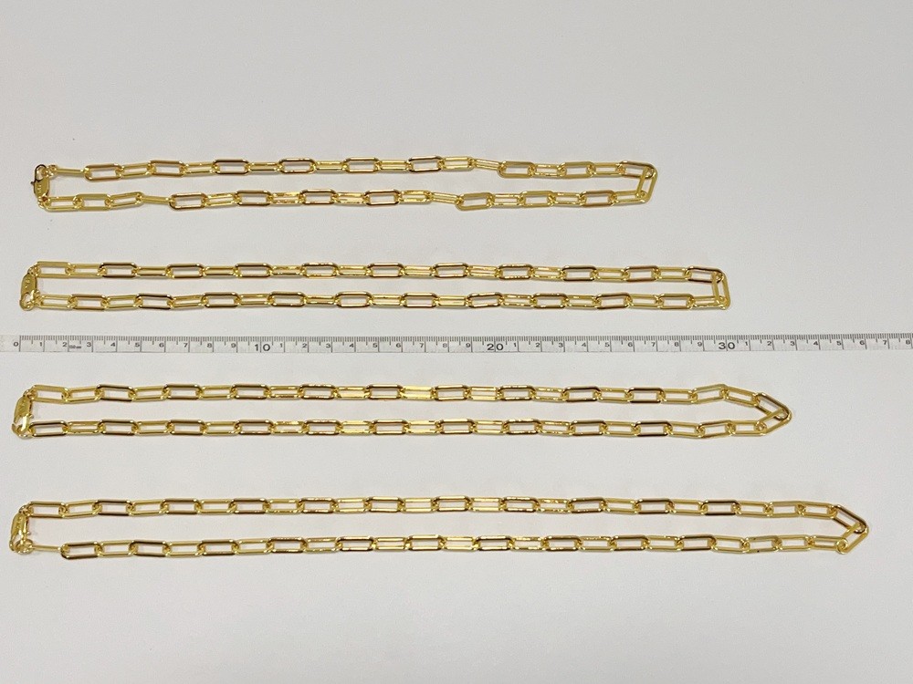 18k Yellow Gold 7mm Paperclip Chain Dainty Link Necklace Womens Mens 22″- 28″