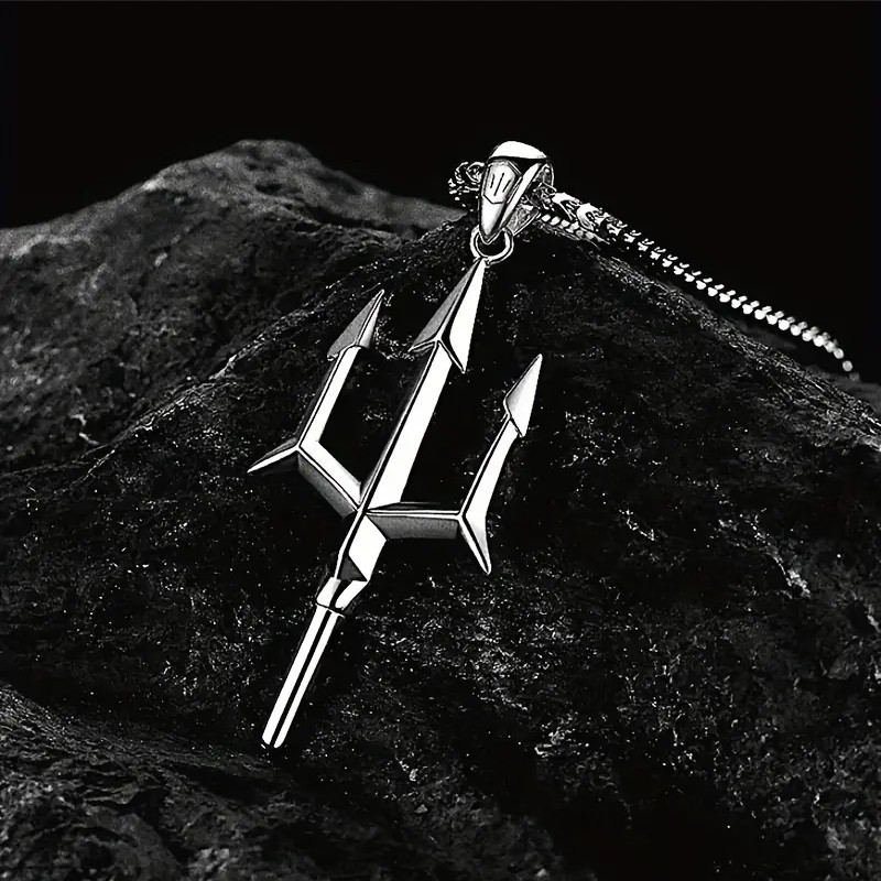 Coat Of Arms Of Ukraine Trident Tryzub Jewelry Silver Pendant Necklace