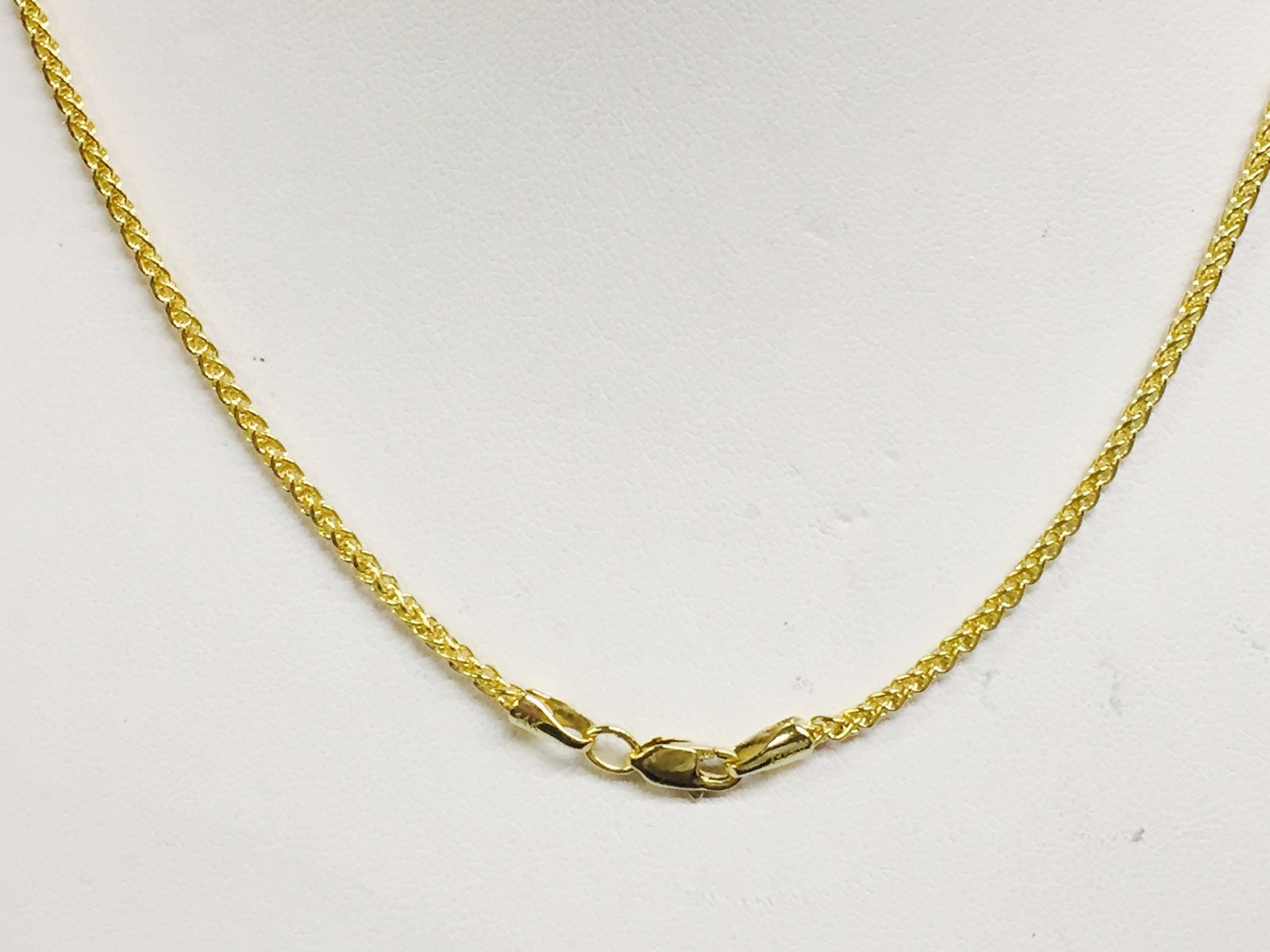 14k Yellow Gold 22″ Lite Round Wheat Link Chain Necklace 3.2 mm 10 Grams