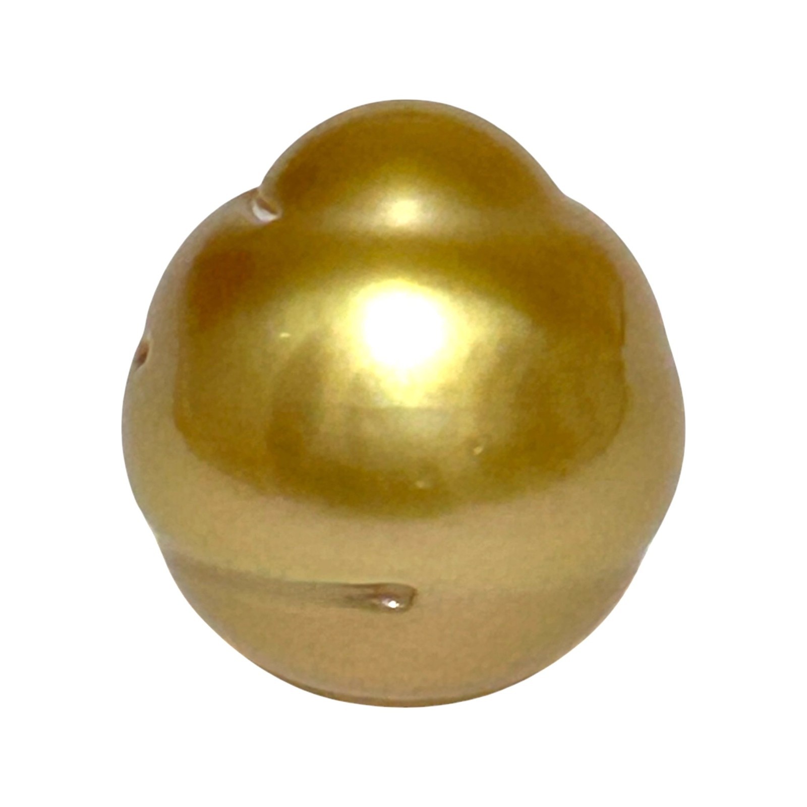 Giant 20.5 Carat 14 x 15.2mm Deep Gold Baroque Philippines South Sea Pearl Loose