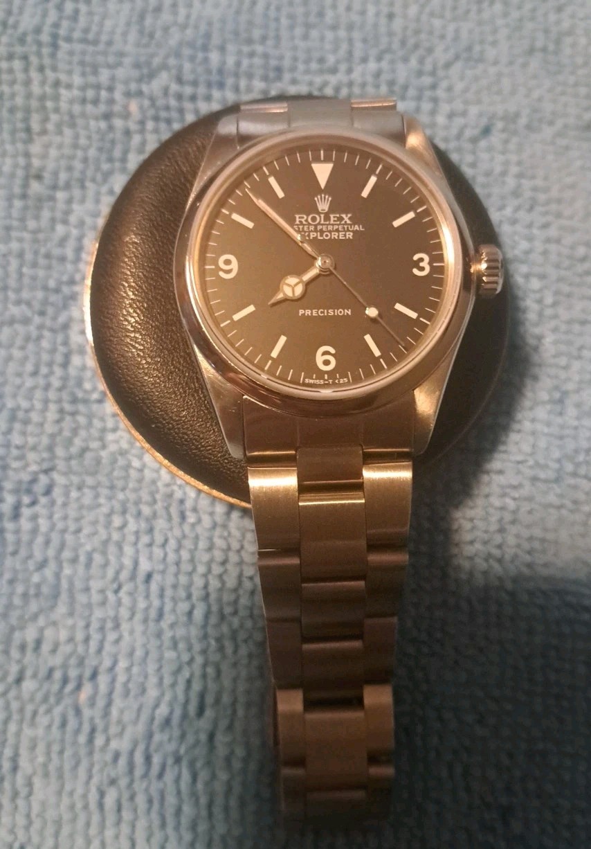 Rolex 5500 Refinished Explorer Dial Vintage Oyster Perpetual Cal 1560 Butterfly