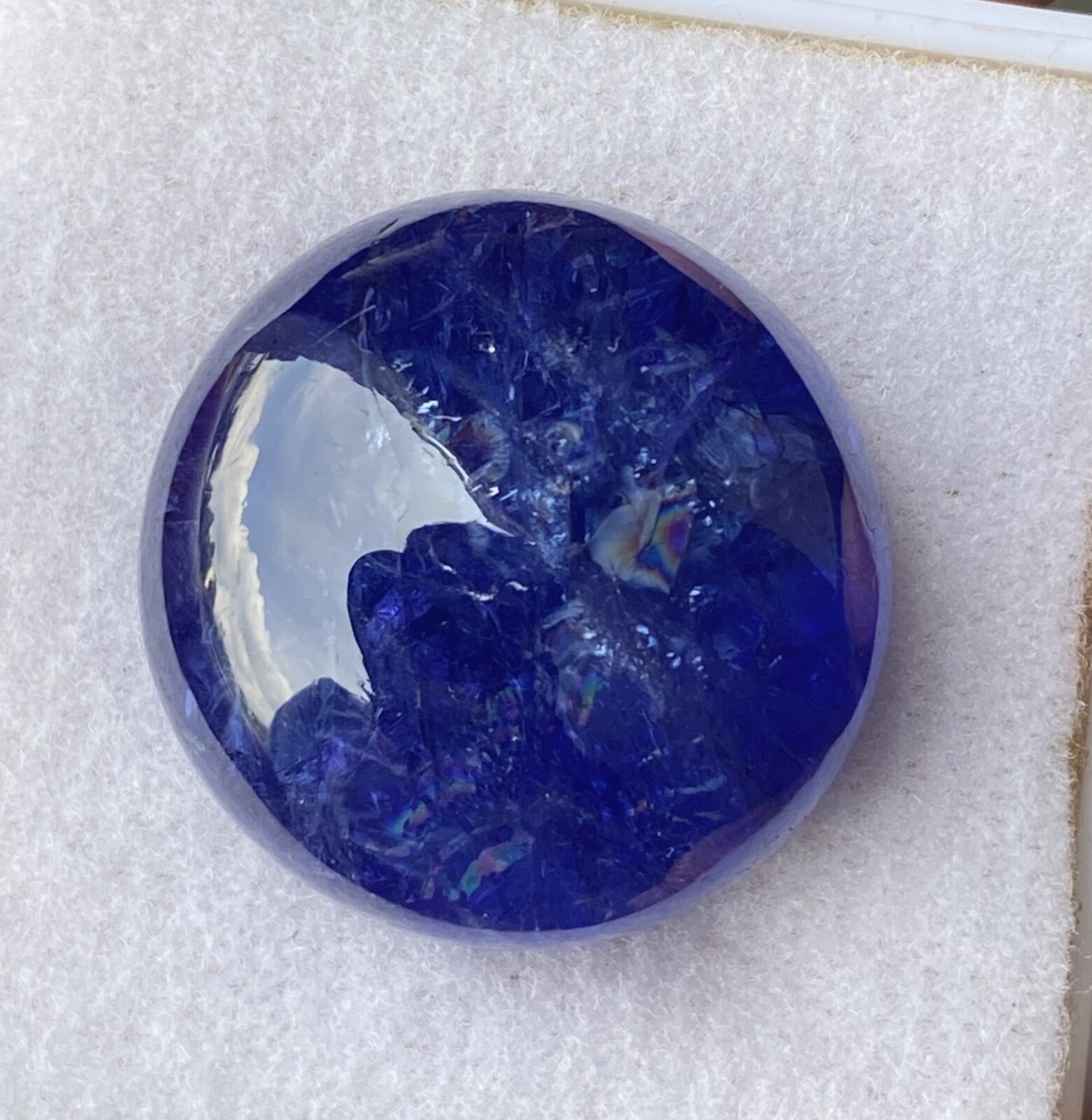 102.34CT Jumbo Tanzanite cabochon / Natural Tanzanite 26X26X15mm deep blue color