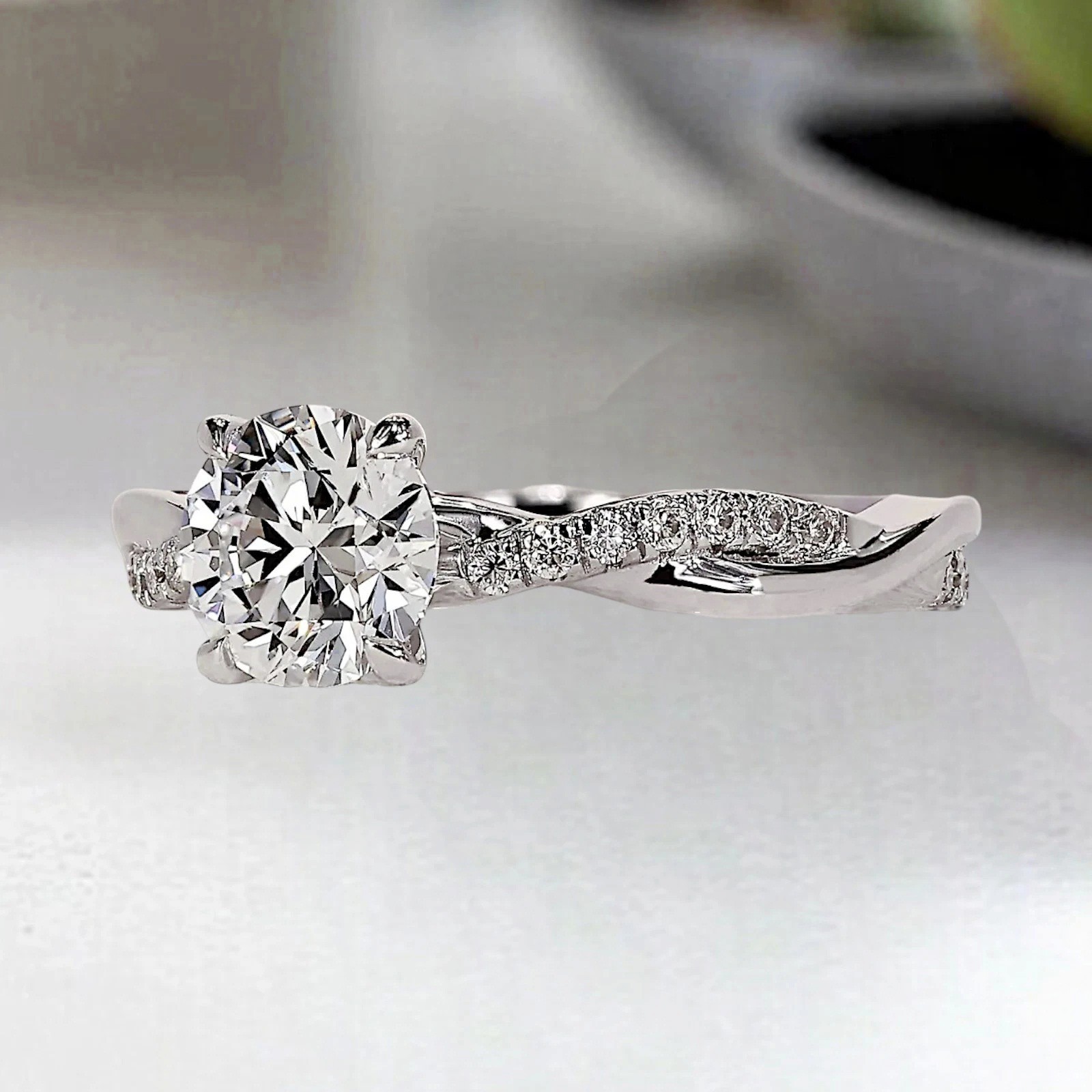 Certified 5.00 Cts. Round Shape White Diamond Ring In 925 Silver – Tariff Free