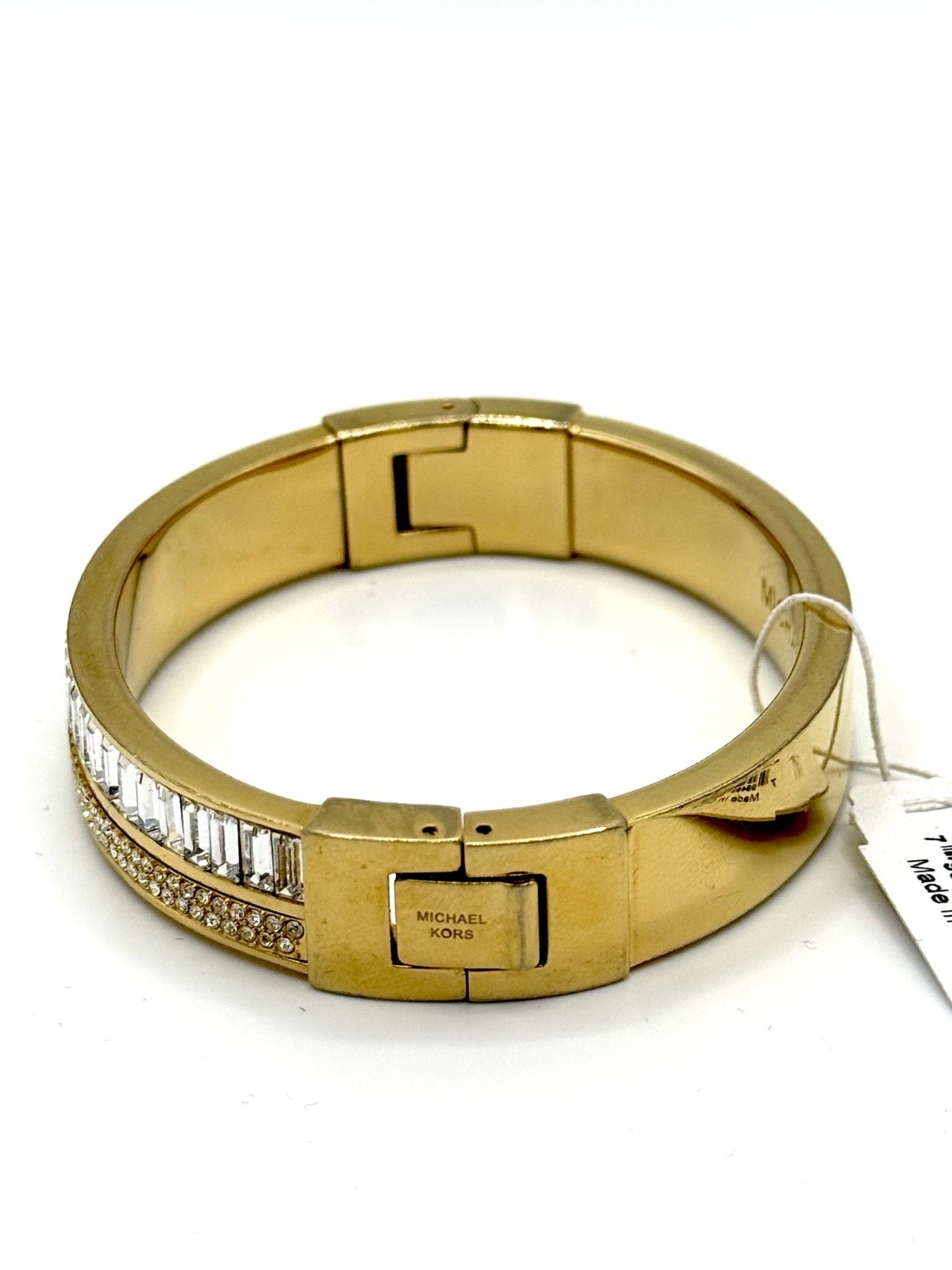 Michael Kors Pave Baguette Hinge Bracelet Gold-tone with Push Clasp Closure
