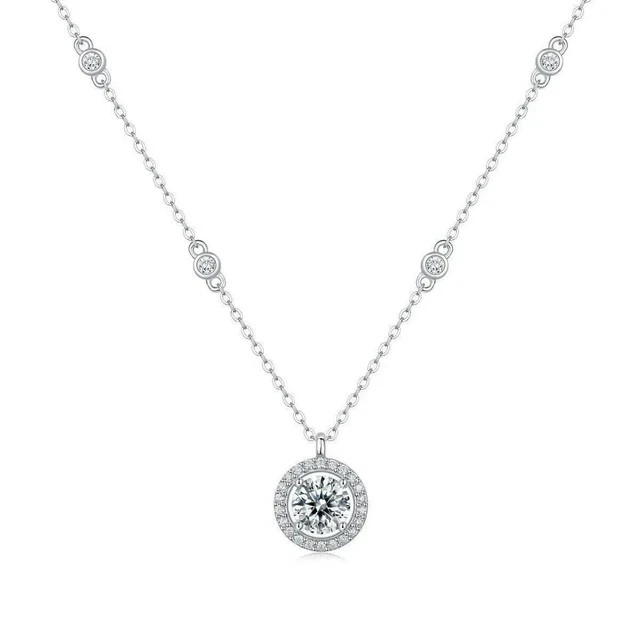 2CT Round Cut White Lab-Created Women’s Fancy Pendant 14K White Gold Plated