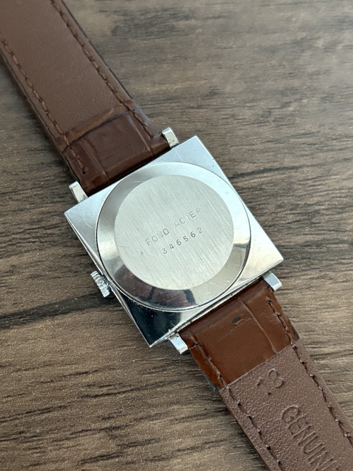 Vintage Yema Automatic Arabic Date Textured Dial Square 29mm Swiss
