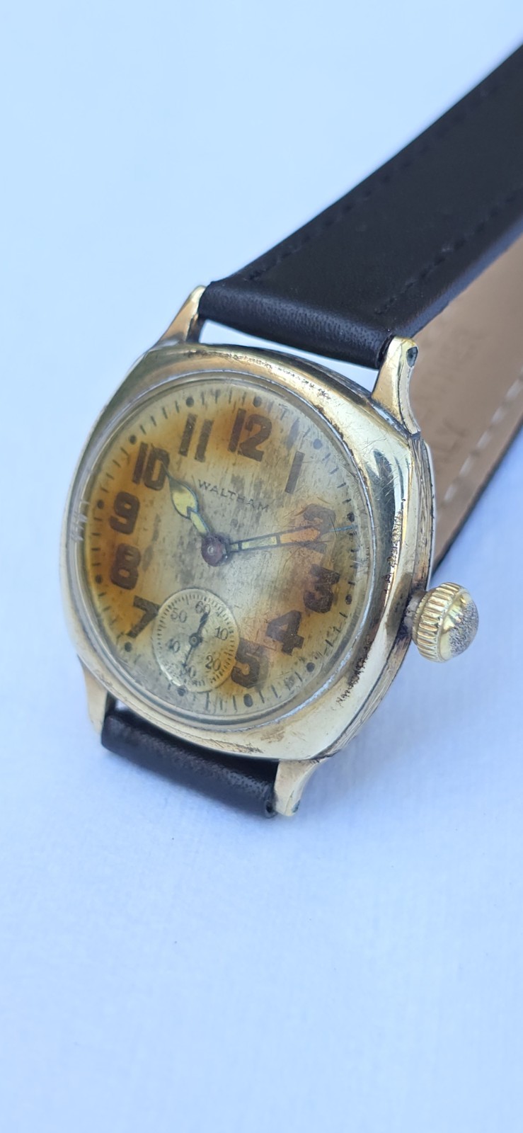Vintage 1920’s Waltham 3/0 Victory 7 Jewels Men’s 31mm Art Deco Cushion Watch