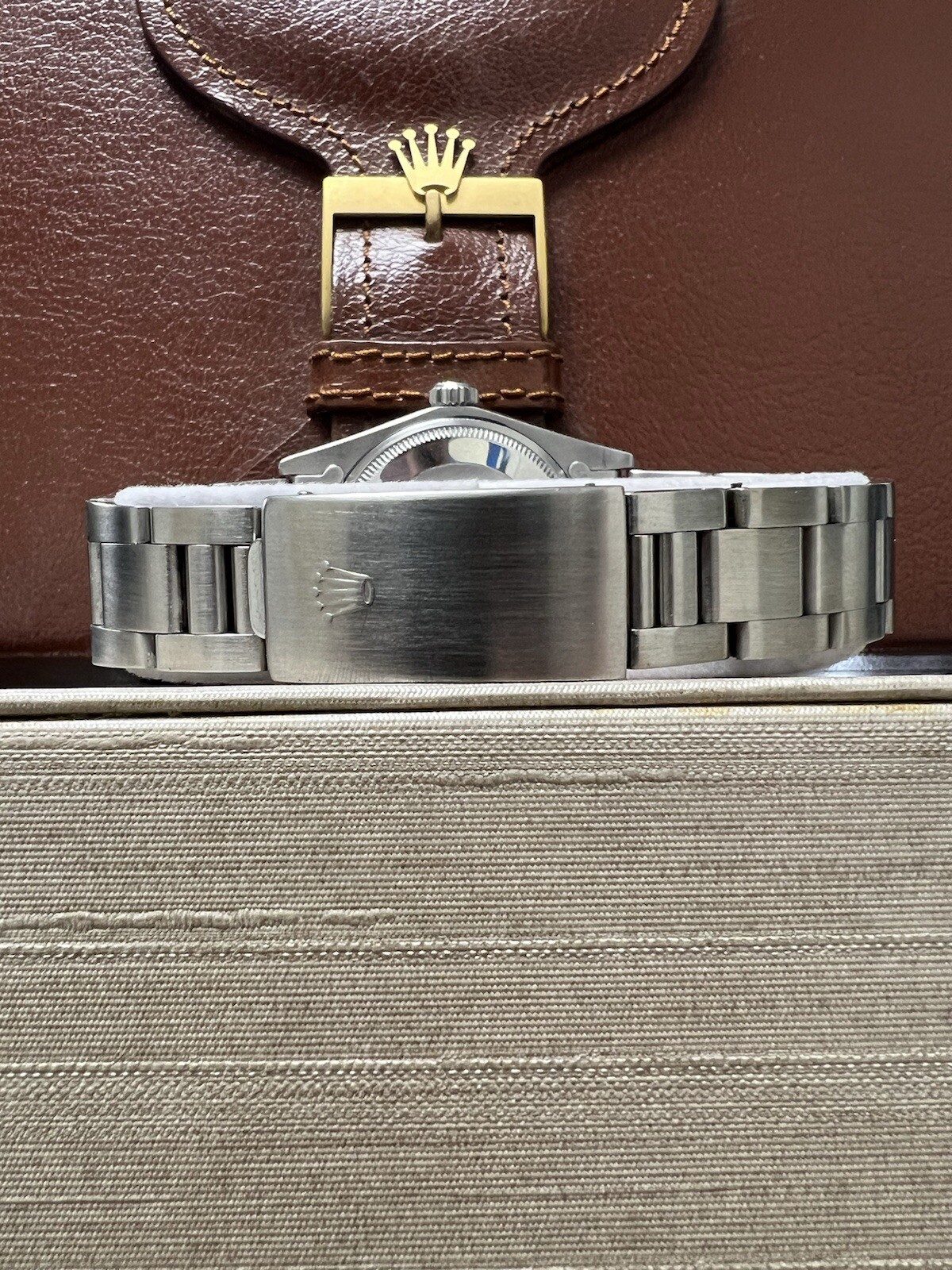 Mens Rolex Oyster Perpetual Date Stainless Steel Silver Dial 34mm Watch