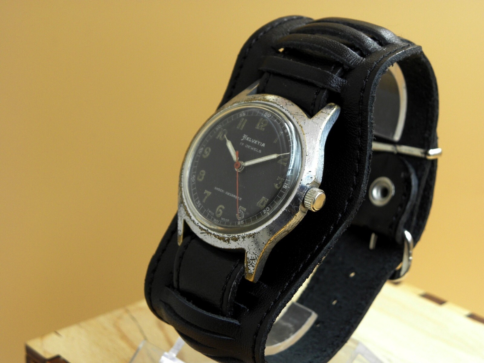 Military Helvetia Post WW2 Late 40’s Mechanical Watch Cal 800 D Central Second