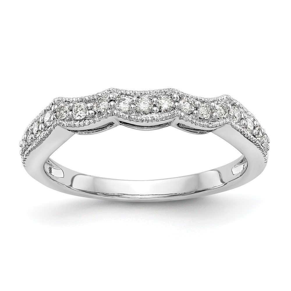 14K White Gold 1/4 Ct Lab Grown Diamond Wedding Band Ring Size 7 for Women
