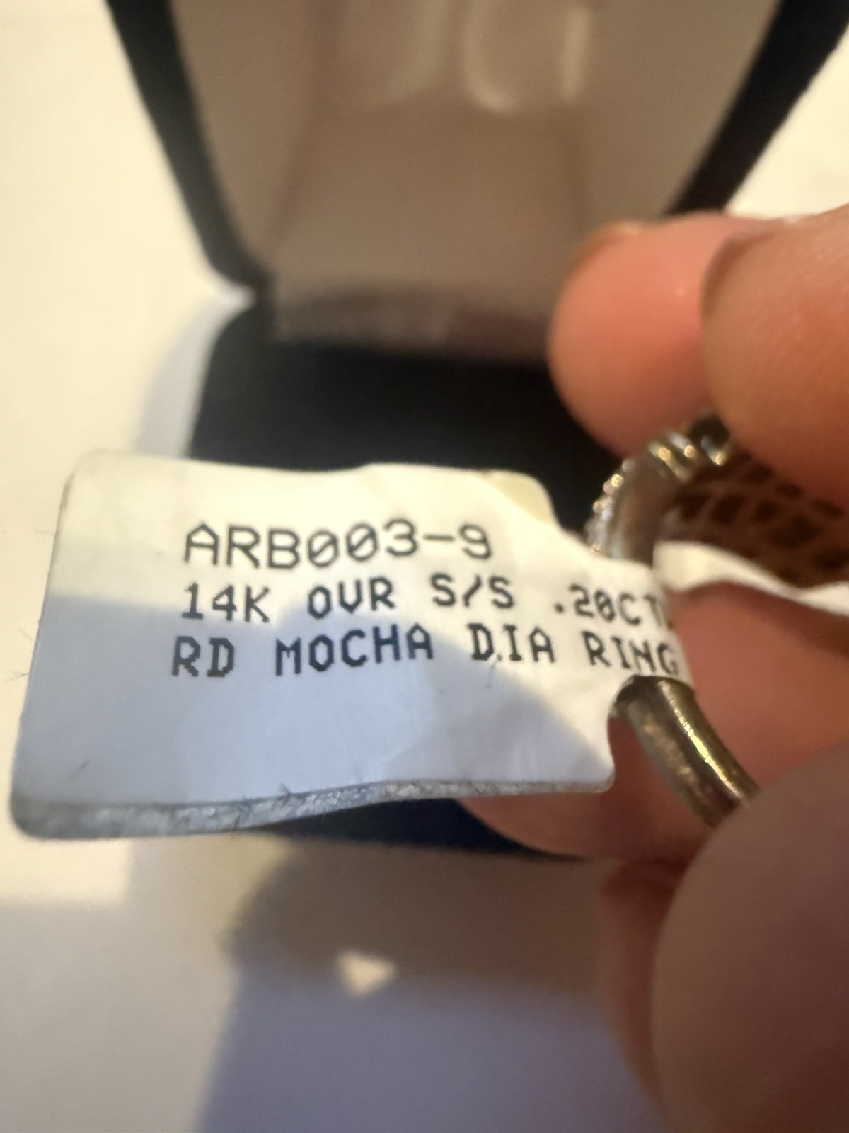 NWT 14k Gold Over Silver 0.20 ct. Rd Mocha Diamond Ring