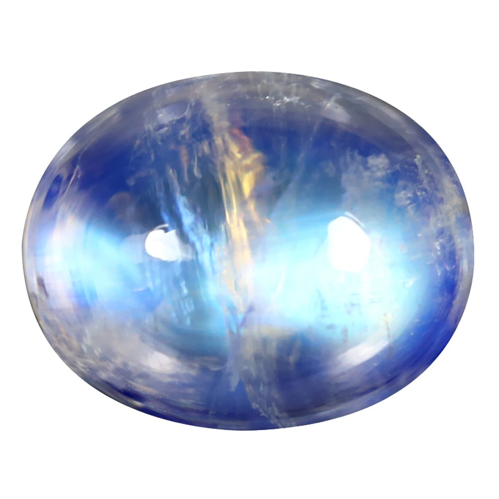 2.58 ct Superb Oval Cabochon (8.86 x 7.16 mm) Natural Rainbow Blue Moonstone