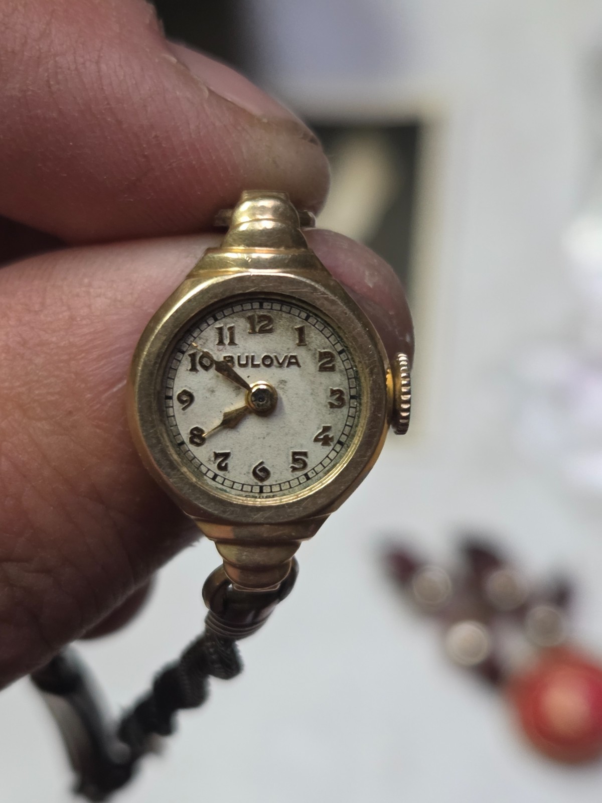 10K GOLD FILLED BULOVA LADIES WIND ANTIQUE WOMANS WATCH WORKING KEEPS TIME