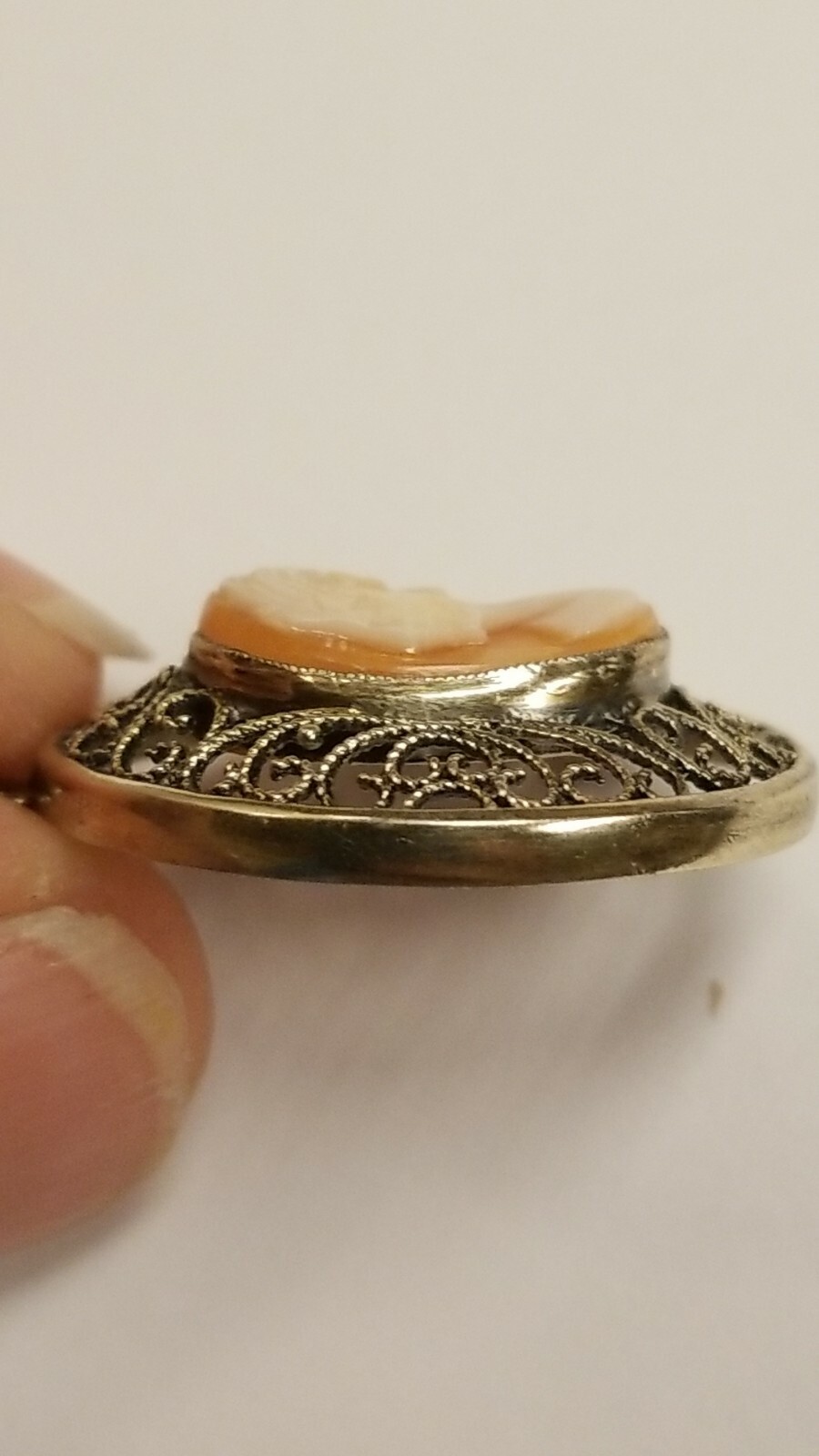 VINTAGE 835 SILVER sardonyx SHELL CAMEO filigree PENDANT setting