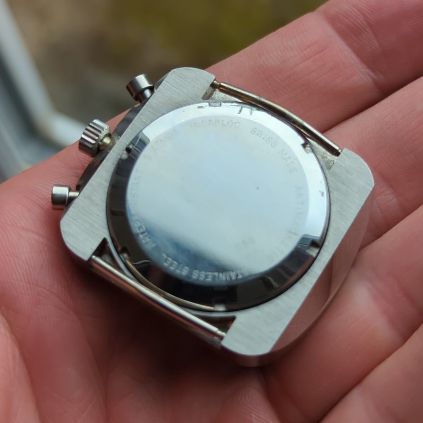 1970s Valjoux 7734 Watch Case Spera Dial, Pushers, Crown Parts (S44)