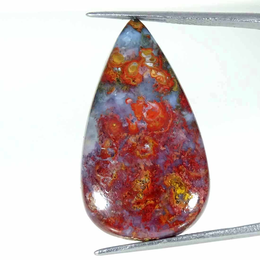 20.50Cts Natural Hungarian Agate Pear Cabochon Loose Gemstone 18x31x5mm