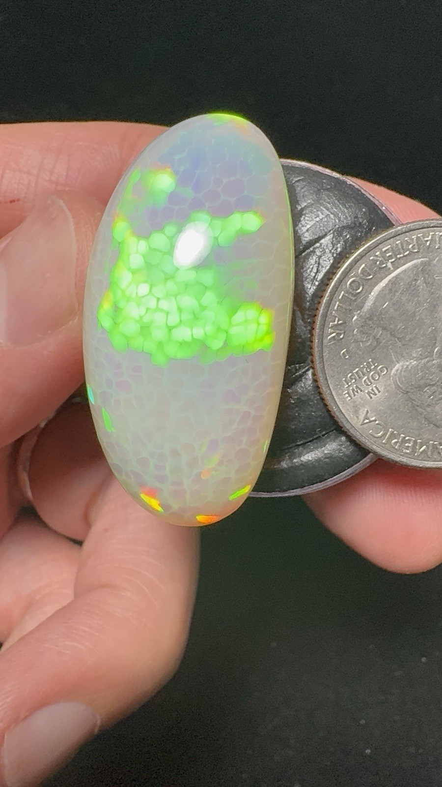 Natural Oval Ethiopian Opal with Honeycomb 58.80 carats Collector Piece