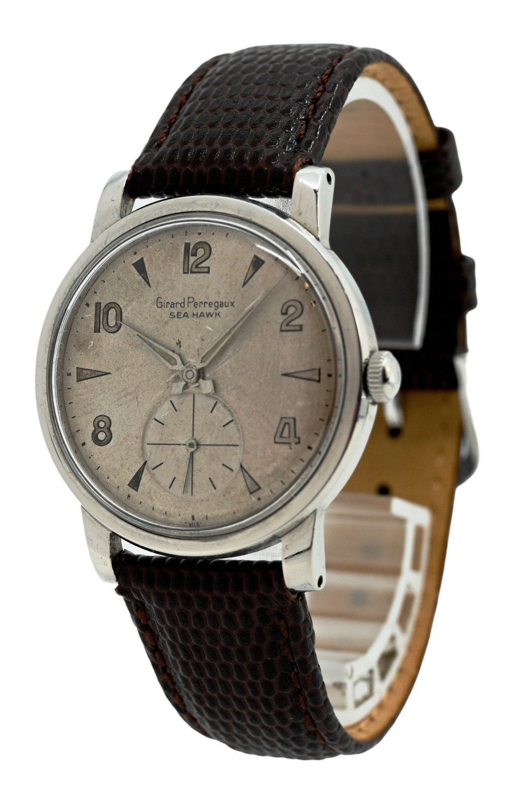 Vintage 1950’s Girard Perregaux Sea Hawk 34mm SS Mechanical Cal 18 993 Watch!