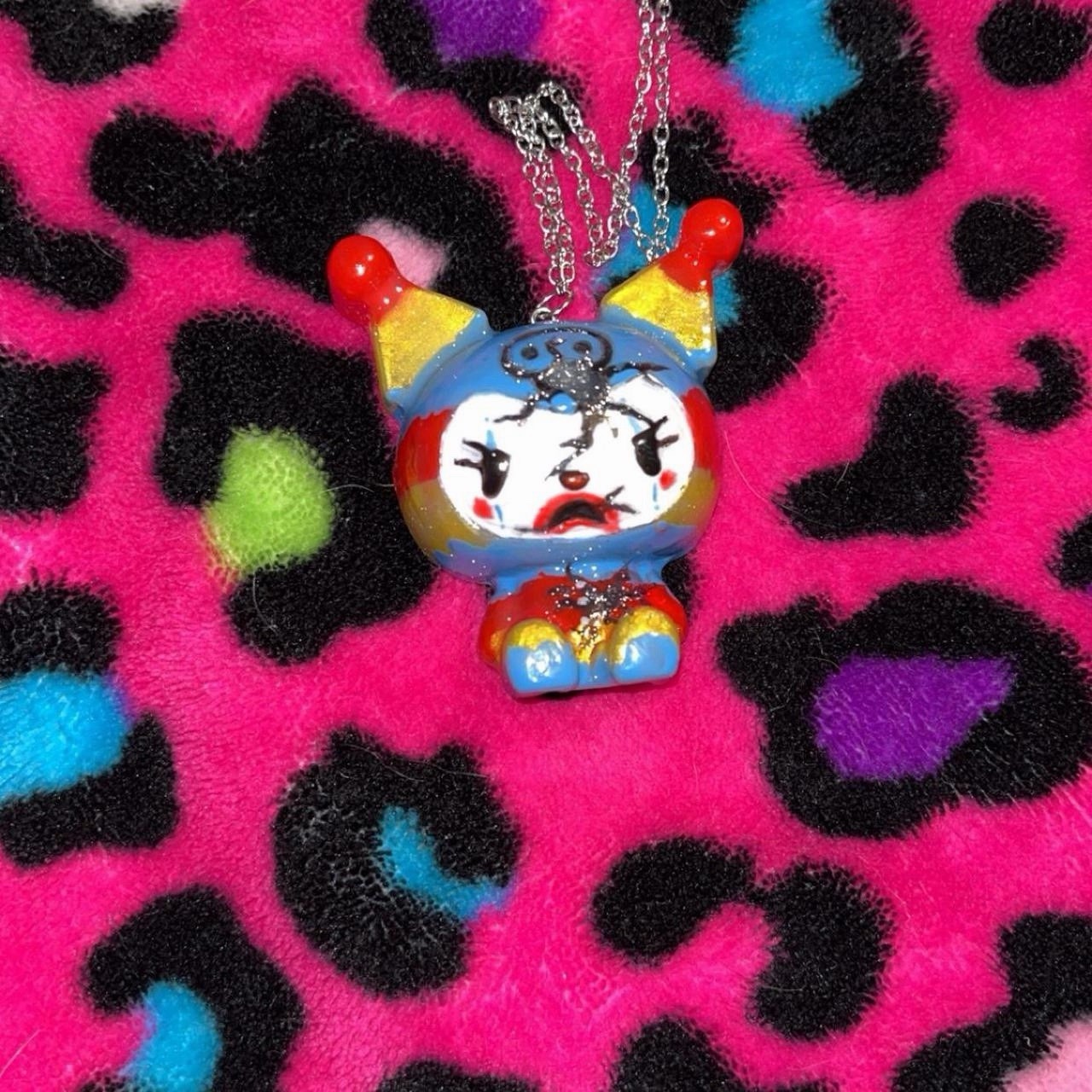 Handmade kuromi broken clown necklace