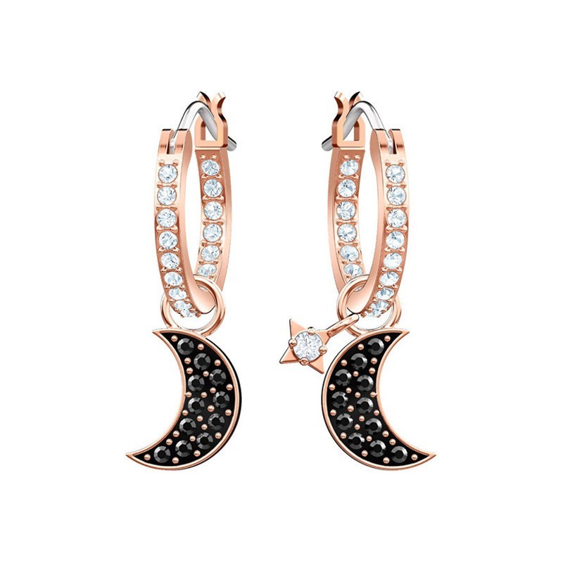 Swarovski Crystal Symbolic Star & Moon Necklace Bracelet Earrings Set