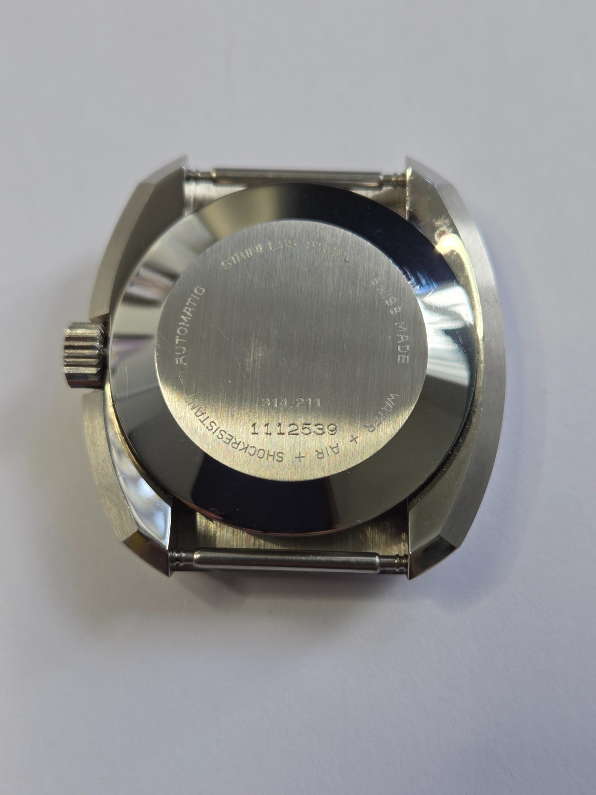 Glycine High Frecuency Automatic Watch Vintage Men Spectrum Vacuum Blue Dial NOS