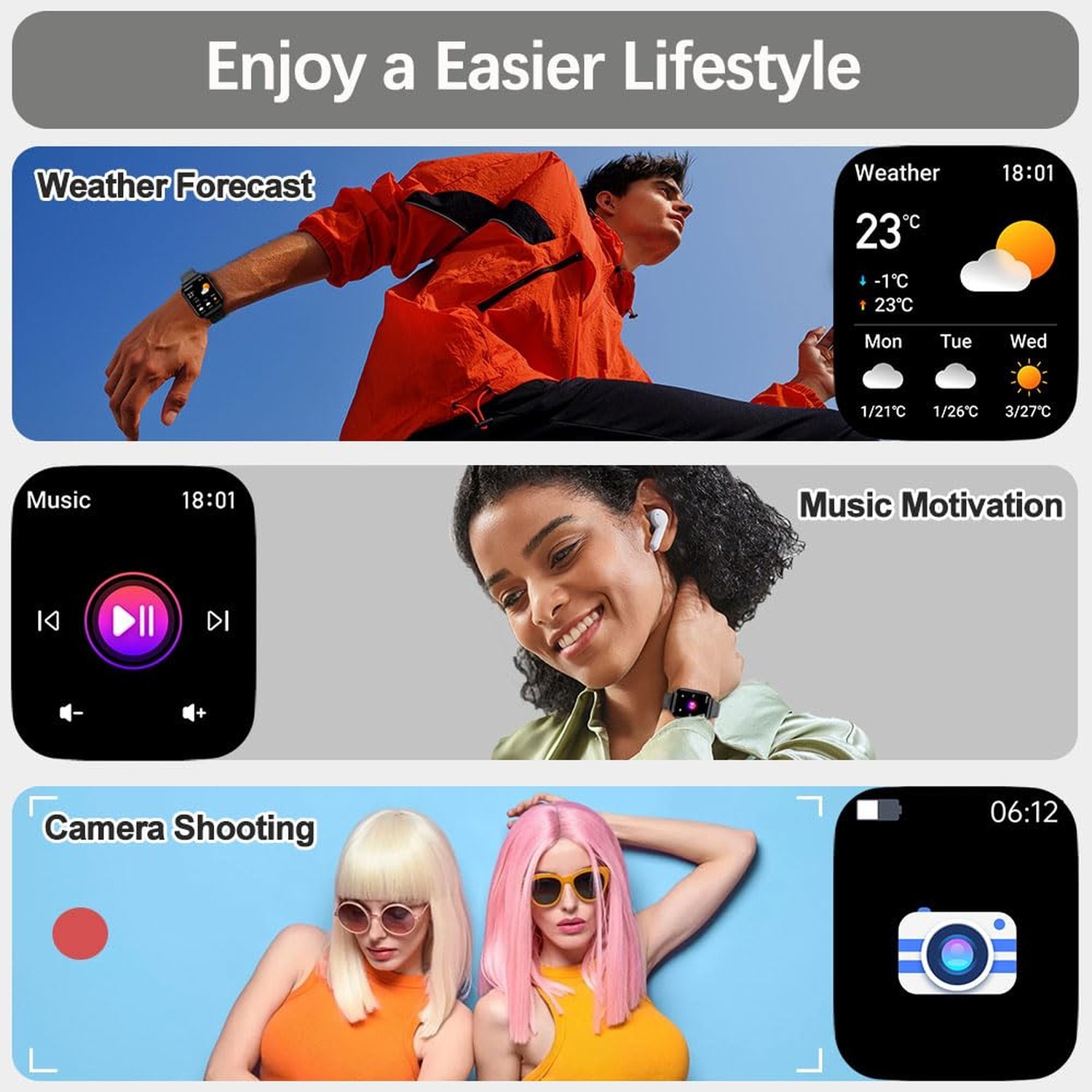 Smart Watch for Women Men, Answer/Make Calls, 60 Days Extra-Long Battery, 110…