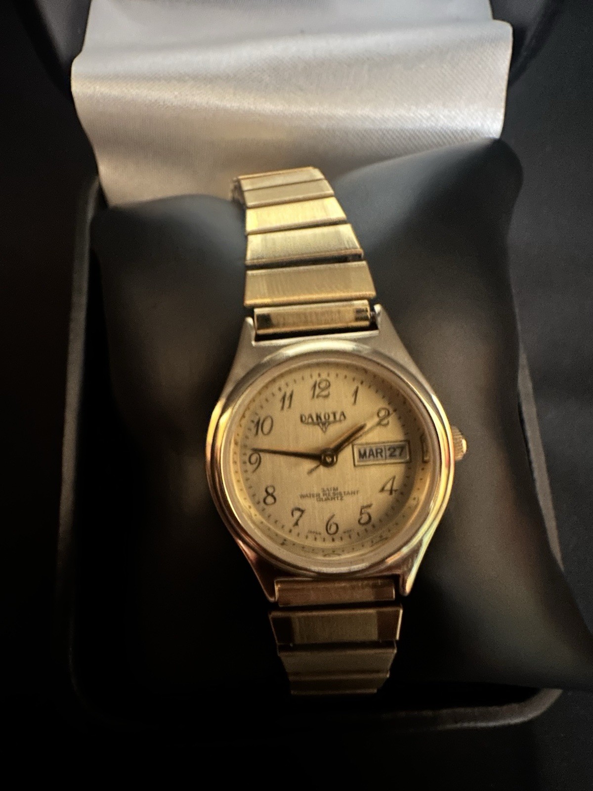Dakota Watch Company Gold-Tone Day/Date Quartz Watch – 100 FT – Original Box