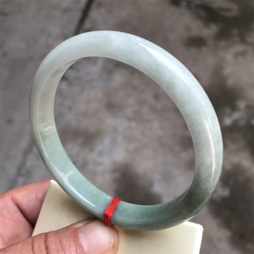 63.5mm Natural Ice Green Myanmar Jadeite Bracelet Emerald Jade Bracelet Bangle